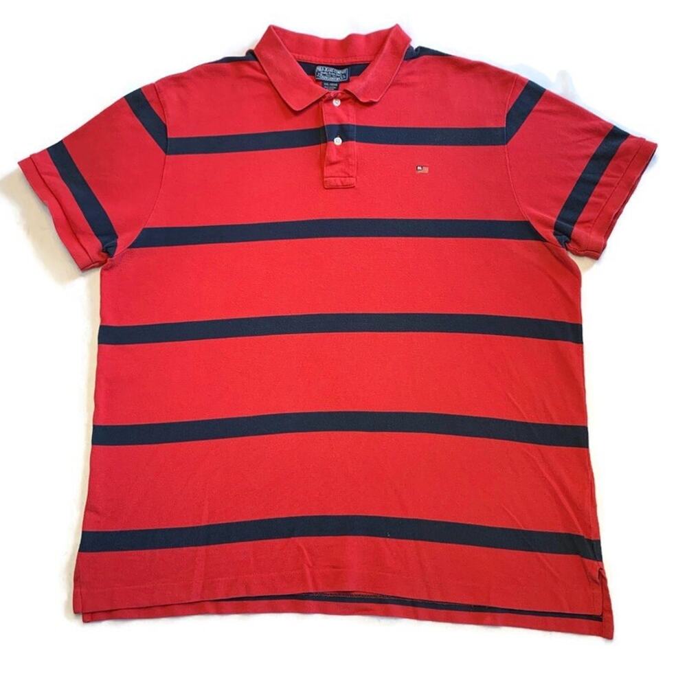 Ralph Lauren Polo Jeans Co Shirt Men’s XXL Red Stripe Collar Short Sleeve